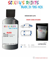 Paint Code Location Sticker for audi a8 monsun grey code lx7r touch up paint 2011 2019