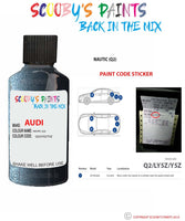 Paint Code Location Sticker for audi s5s nautic code q2 touch up paint 1990 1992