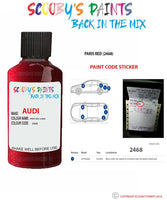 Paint Code Location Sticker for audi a8 l paris red code 2468 touch up paint 2010 2010