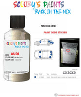 Paint Code Location Sticker for audi s8 perl beige code lz1z touch up paint 2002 2008