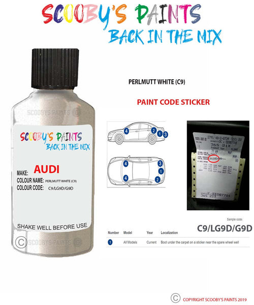 C9 Paint Code Paint For Audi A3 S3 Perlmutt White Code C9 Lg9D G9D Touch Up Paint ...