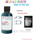 Paint Code Location Sticker for audi tt coupe petrol blue code m7 touch up paint 2006 2010