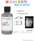 Paint Code Location Sticker for audi tt pfeil grey code lz7w touch up paint 1999 2002
