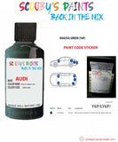 Paint Code Location Sticker for audi s8 ragusa green code y6p touch up paint 1990 2001