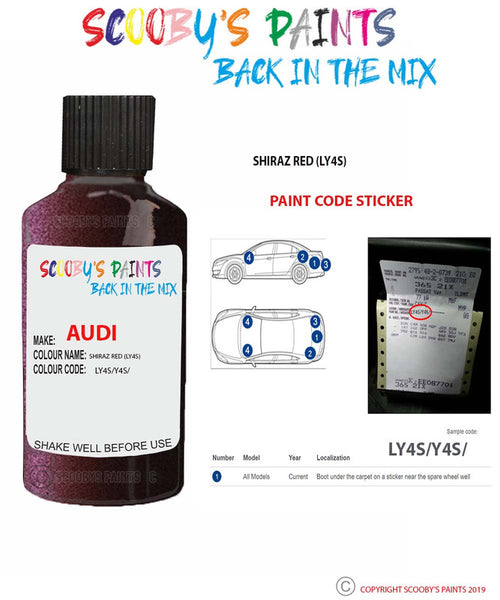 Paint For Audi A3 Sportback Shiraz Red Code Ly4S Touch Up Paint Auto paint-for-audi-a3-sportback-shiraz-red-code-ly4s-touch-up-paint-auto