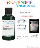 Paint Code Location Sticker for audi s8 smaragd green code l60z touch up paint 1990 1997