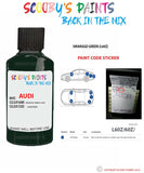 Paint Code Location Sticker for audi a8 smaragd green code l60z touch up paint 1990 1997