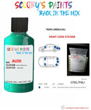 Paint For Audi A4 Tropic Green Code Ly6L Touch Up Paint Scratch Stone Chip Kit