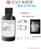 Paint Code Location Sticker for audi a8 vulkan black code w9 touch up paint 1993 1999