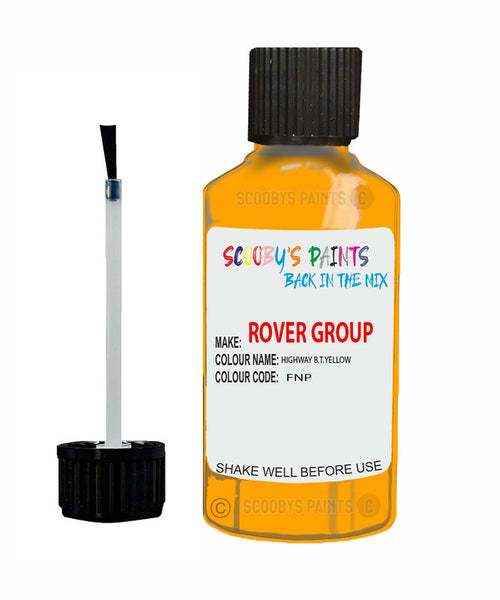 Rover 100 Highway B T Yellow Fnp Touch Up Paint Scratch Repair Kit