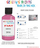Paint For Fiat/Lancia 500 Barbie Rosa Code 591A Car Touch Up Paint