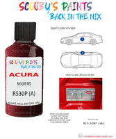 Paint For Acura Rdx Basque Red Code R530P (A) Touch Up Scratch Stone Chip Repair