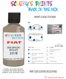 Paint For Fiat/Lancia 500 Beige Cappuccino Moccalatte Code 231 B Touch Up Paint