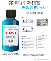 Paint For Fiat/Lancia 500 Blu Italia Code 425C Car Touch Up Paint