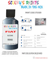 Paint For Fiat/Lancia 500 Blu Jeans Code 994A Car Touch Up Paint