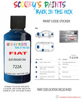 Paint For Fiat/Lancia Scudo Van Blu Uragano/Cina Code 722A Car Touch Up Paint
