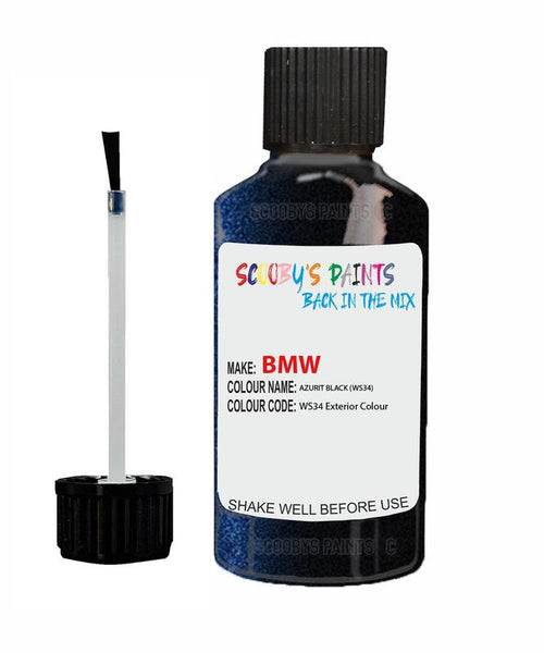 Bmw 6 Series Azurit Black Code Ws34 Touch Up Paint Scratch Stone Chip