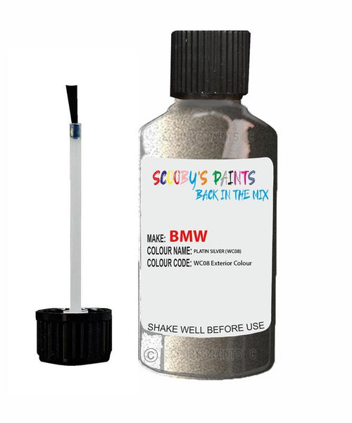 Bmw I3 Platin Silver Code Wc08 Touch Up Paint Scratch Stone Chip Kit