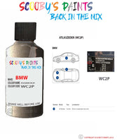 Bmw 6 Series Atlaszeder Paint code location sticker Wc2P Touch Up Paint Scratch Stone Chip