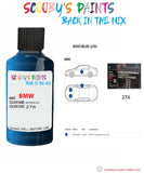 Bmw Z3 Avus Blue Paint code location sticker 276 Touch Up Paint Scratch Stone Chip