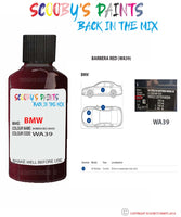 Bmw 3 Series Barbera Red Paint code location sticker Wa39 Touch Up Paint Scratch Stone Chip