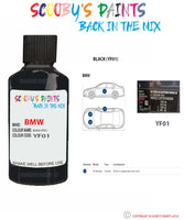 Bmw 3 Series Black Paint code location sticker Yf01 Touch Up Paint Scratch Stone Chip Repair
