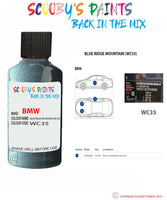 Bmw 6 Series Blue Ridge Mountain Paint code location sticker Wc35 Touch Up Paint