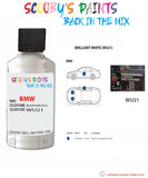 Bmw 4 Series Brilliant White Paint code location sticker Wu21 Touch Up Paint