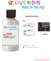 Bmw 6 Series Brilliant White Paint code location sticker Wu21 Touch Up Paint