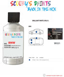 Bmw 6 Series Brilliant White Paint code location sticker Wu21 Touch Up Paint