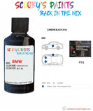 Bmw X3 Carbon Black Paint code location sticker 416 Touch Up Paint Scratch Stone Chip Repair