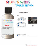 Bmw 8 Series Cashmere Beige Paint code location sticker 301 Touch Up Paint Scratch Stone Chip