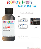 Bmw 5 Series Champagner Quartz Paint code location sticker X08 Touch Up Paint