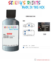 Bmw 5 Series Cirrusblau Paint code location sticker 189 Touch Up Paint Scratch Stone Chip