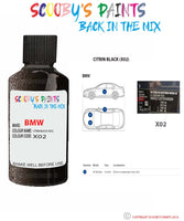Bmw 3 Series Citrin Black Paint code location sticker X02 Touch Up Paint Scratch Stone Chip