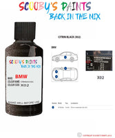 Bmw 6 Series Citrin Black Paint code location sticker X02 Touch Up Paint Scratch Stone Chip