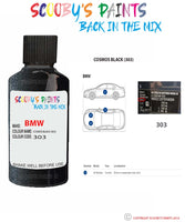 Bmw 8 Series Cosmos Black Paint code location sticker 303 Touch Up Paint Scratch Stone Chip