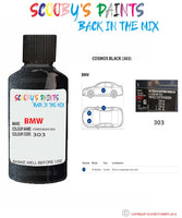 Bmw X5 Cosmos Black Paint code location sticker 303 Touch Up Paint Scratch Stone Chip Repair
