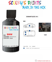 Bmw 3 Series Diamant Black Paint code location sticker 181 Touch Up Paint Scratch Stone Chip