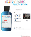Bmw X5 Estoril Blue Paint code location sticker 335 Touch Up Paint Scratch Stone Chip Repair