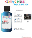 Bmw 3 Series Estoril Blue Paint code location sticker 335 Touch Up Paint Scratch Stone Chip