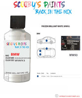 Bmw 6 Series Frozen Brilliant White Paint code location sticker Ww93 Touch Up Paint
