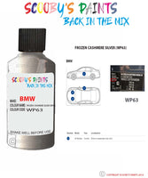 Bmw 5 Series Frozen Cashmere Silver Paint code location sticker Wp63 Touch Up Paint