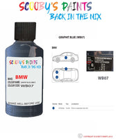 Bmw 5 Series Graphit Blue Paint code location sticker Wb07 Touch Up Paint Scratch Stone Chip