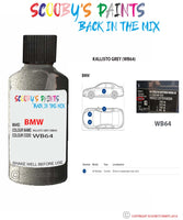 Bmw 5 Series Kallisto Grey Paint code location sticker Wb64 Touch Up Paint Scratch Stone Chip