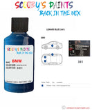 Bmw X5 Lemans Blue Paint code location sticker 381 Touch Up Paint Scratch Stone Chip Repair