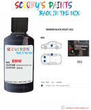 Bmw 3 Series Madeira Black Violet Paint code location sticker 302 Touch Up Paint