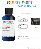 Bmw X3 Mauritius Blue Paint code location sticker 287 Touch Up Paint Scratch Stone Chip Kit