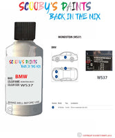 Bmw X3 Mondstein Paint code location sticker Ws37 Touch Up Paint Scratch Stone Chip