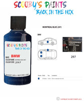 Bmw Z3 Montreal Blue Paint code location sticker 297 Touch Up Paint Scratch Stone Chip Repair